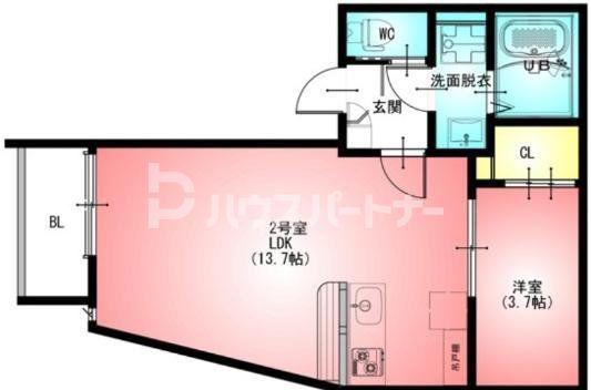 REGALEST千葉(1LDK/1階)の間取り写真