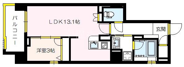 セリーニ オルニス(1LDK/2階)の間取り写真