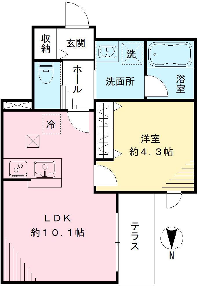 メイプルステージ府中(1LDK/1階)の間取り写真