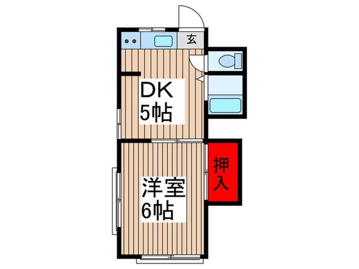 ロットパレスIII(1DK/1階)の間取り写真