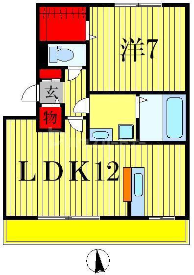 クレール(1LDK/1階)の間取り写真