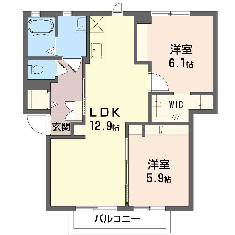 フォーレスコスモス(2LDK/1階)の間取り写真