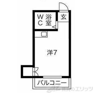 アパートメント摂津II(ワンルーム/4階)の間取り写真