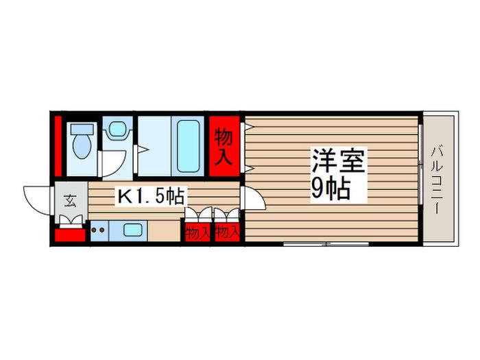 さらしなビル(1K/2階)の間取り写真