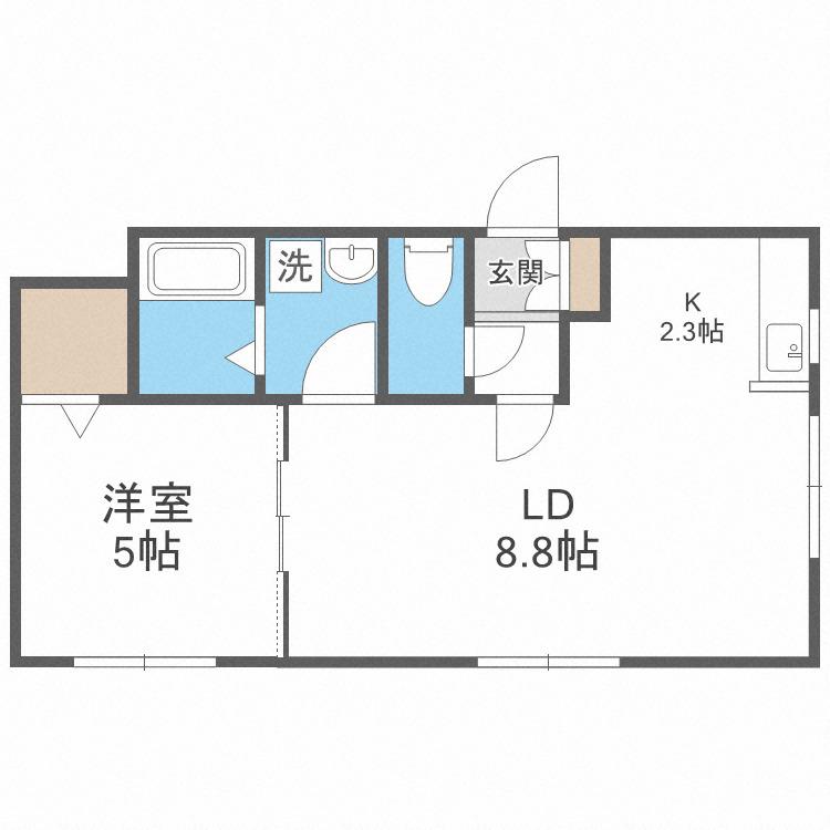 モントクレア(1LDK/2階)の間取り写真