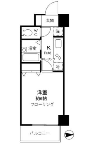 グレイスヴィラ(1K/1階)の間取り写真