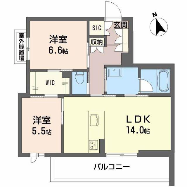 エスティーラ(2LDK/3階)の間取り写真