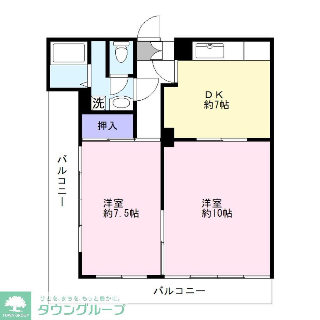 メゾンイシダ(2DK/3階)の間取り写真
