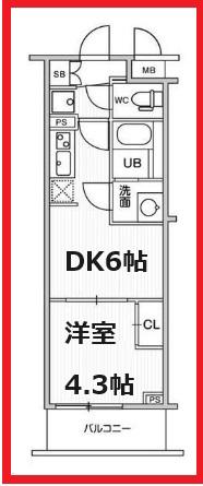 ライムレジデンスヒキフネ(1DK/1階)の間取り写真