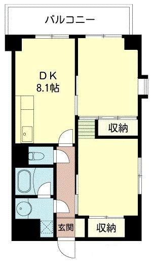 フォークス小岩(2DK/5階)の間取り写真