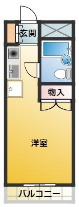 トーケンフラット(ワンルーム/3階)の間取り写真