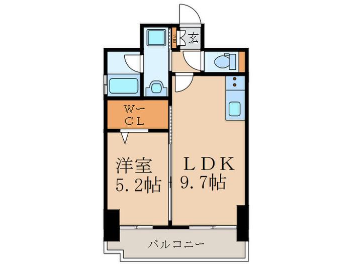 ベルデ エスパシオ(1LDK/5階)の間取り写真