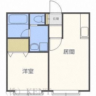 リースクエア発寒(1LDK/2階)の間取り写真