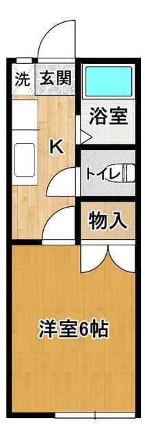 宮田ハイツA(1K/1階)の間取り写真