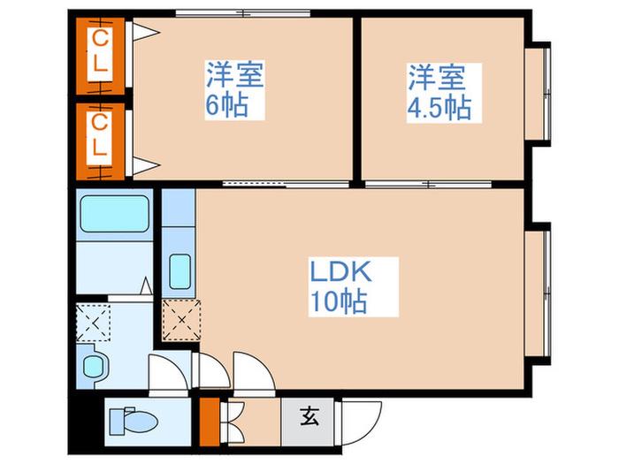 エターナルニシヤ23(2LDK/3階)の間取り写真