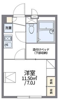 レオパレスコートヒル(1K/1階)の間取り写真