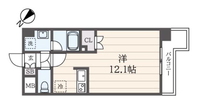 L-FLAT 横浜大通公園(ワンルーム/10階)の間取り写真