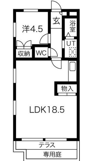 サンハイム中橋(1LDK/3階)の間取り写真