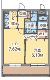 エスシードきよしが丘(1LDK/1階)の間取り写真
