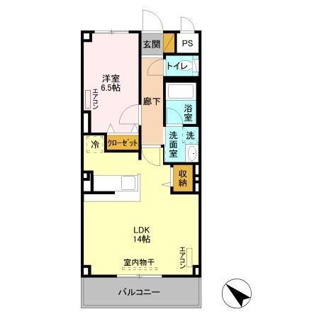 ベルグレイス(1LDK/3階)の間取り写真