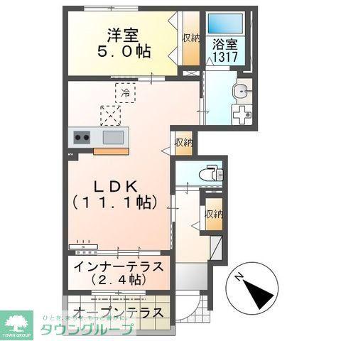 船橋市飯山満町アパート(1LDK/1階)の間取り写真