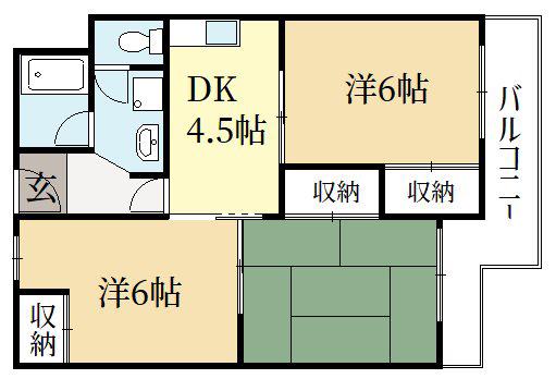 コーポラス大洋向島(3DK/2階)の間取り写真