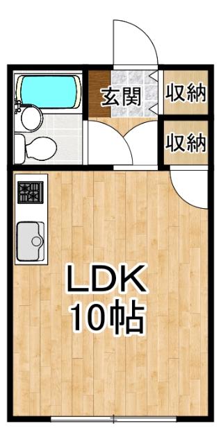 シャンポール中田(ワンルーム/2階)の間取り写真