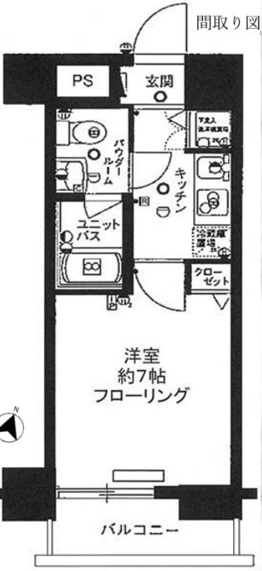スカイコート都立大学第3(1K/2階)の間取り写真