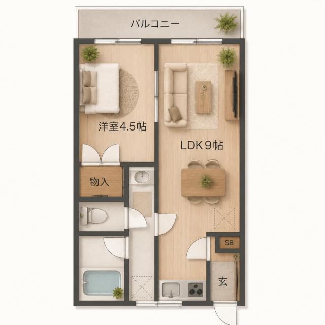 ヴィレッタ草江(1LDK/2階)の間取り写真