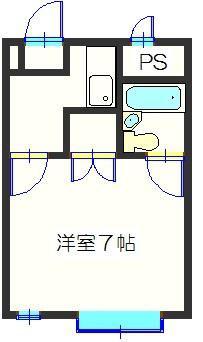 リバティハウス(1K/2階)の間取り写真