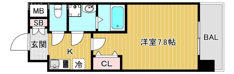 リッツ桜宮パークフロント(1K/5階)の間取り写真