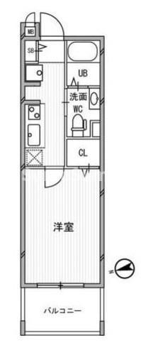 アルファレガーロ 兵庫(1K/3階)の間取り写真