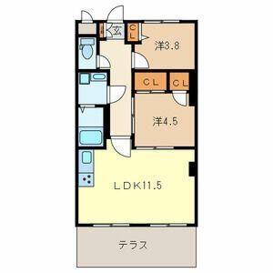 メゾンドネージュA(2LDK/1階)の間取り写真