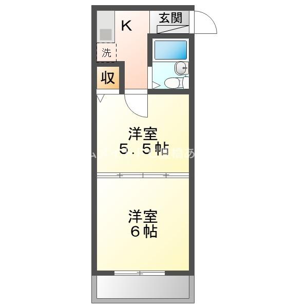 ディスティーノ豊橋(2K/7階)の間取り写真