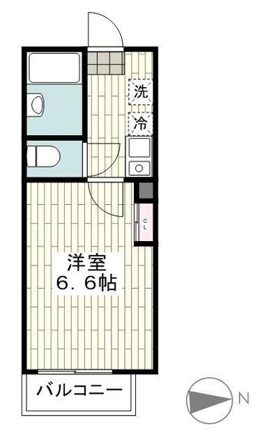 プランドール久木町(1K/2階)の間取り写真