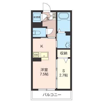  ガレリア(1SK/2階)の間取り写真