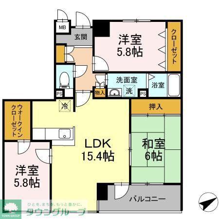 ソレイユ華(3LDK/2階)の間取り写真