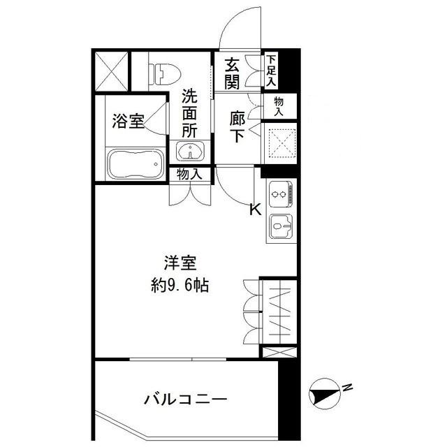 ロディア立川(ワンルーム/1階)の間取り写真
