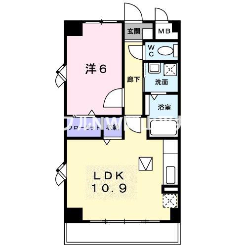 スカイマンション(1LDK/4階)の間取り写真
