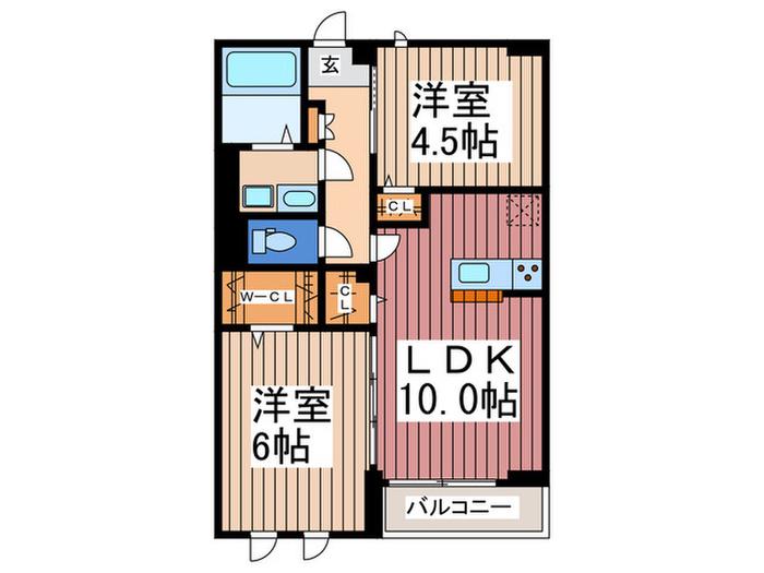 KENS(2LDK/3階)の間取り写真