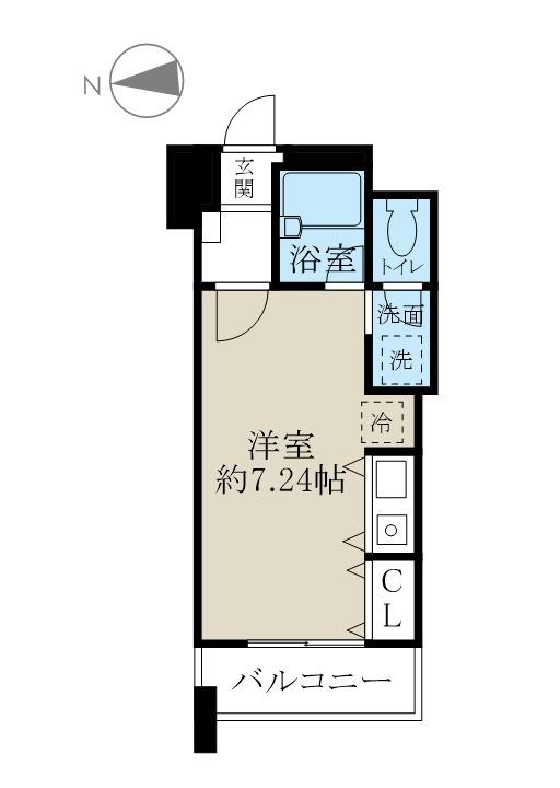 SUITE・HND(ワンルーム/2階)の間取り写真