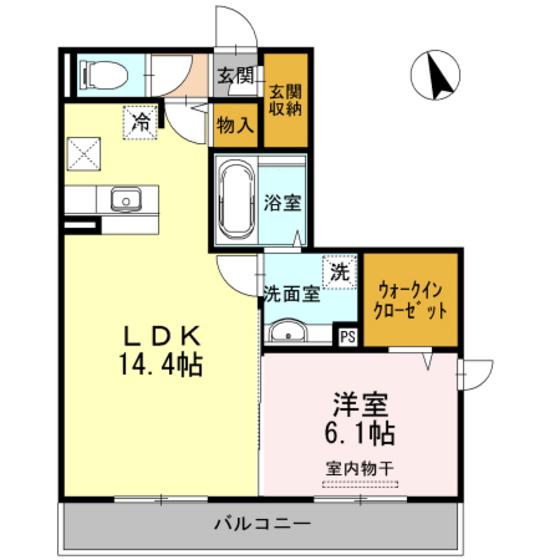 LUCE(1LDK/2階)の間取り写真