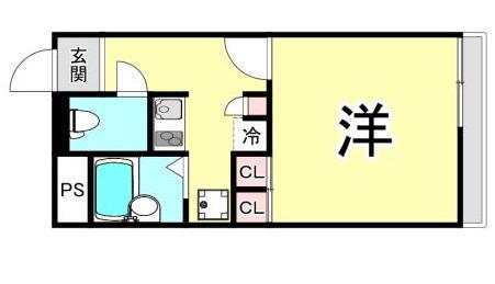 レオパレスインペリアル(1K/2階)の間取り写真