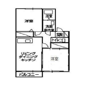 ハイツイースト(2LDK/1階)の間取り写真