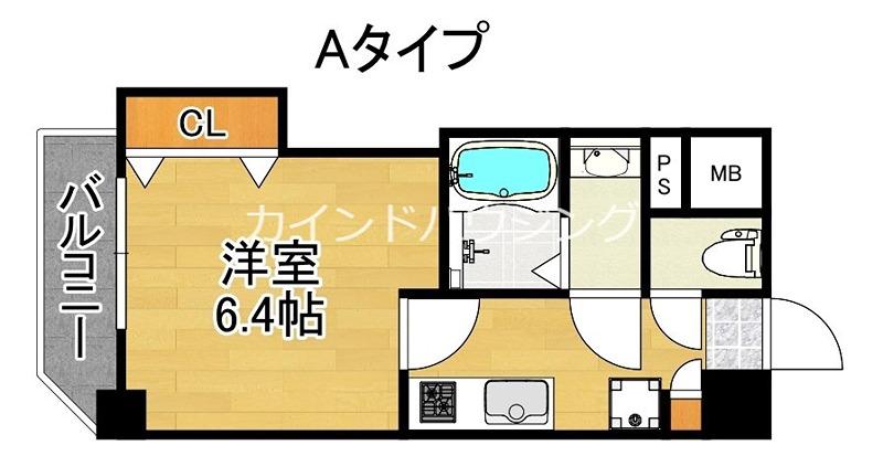 ラグゼ住之江(1K/5階)の間取り写真