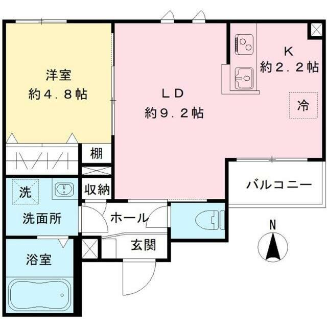 SAKURA TERRACE-サクラテラス-(1LDK/1階)の間取り写真