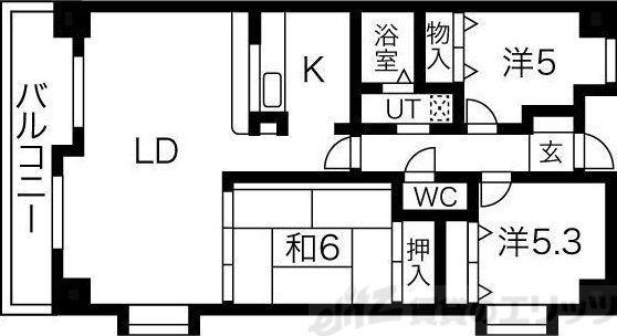 アビタシオン橋本II(3LDK/4階)の間取り写真