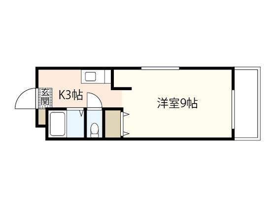 B2コート(1K/4階)の間取り写真