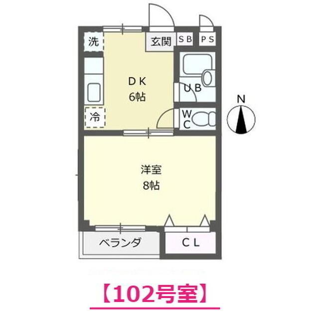 ホープハイム(1DK/1階)の間取り写真