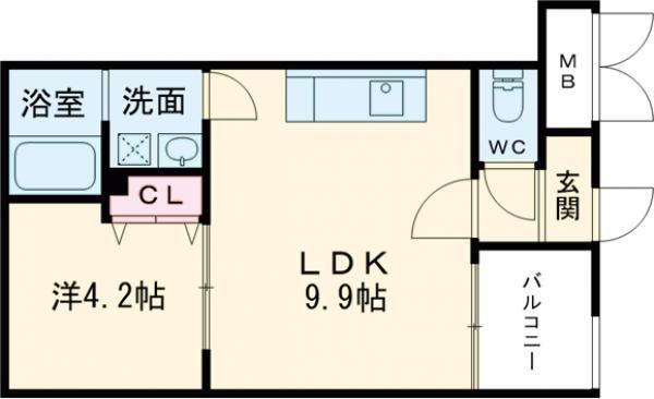MARK VILLA 放出(1LDK/3階)の間取り写真